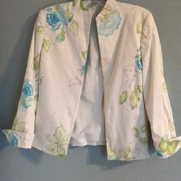 Austin Reed white flowered cotton blazer, size 10 - Picture 1 of 3
